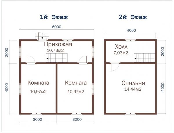 Планировка гостевого домика 6 на 6