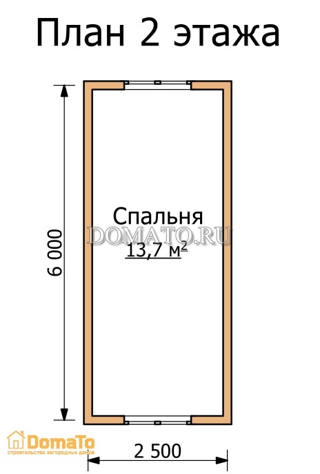 План 2 этажа дома с мансардой 6 на 3