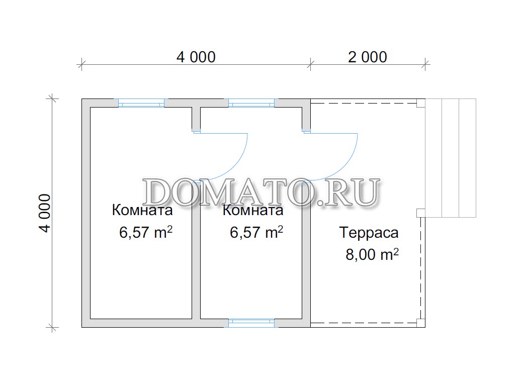 план дома одноэтажного 4х6