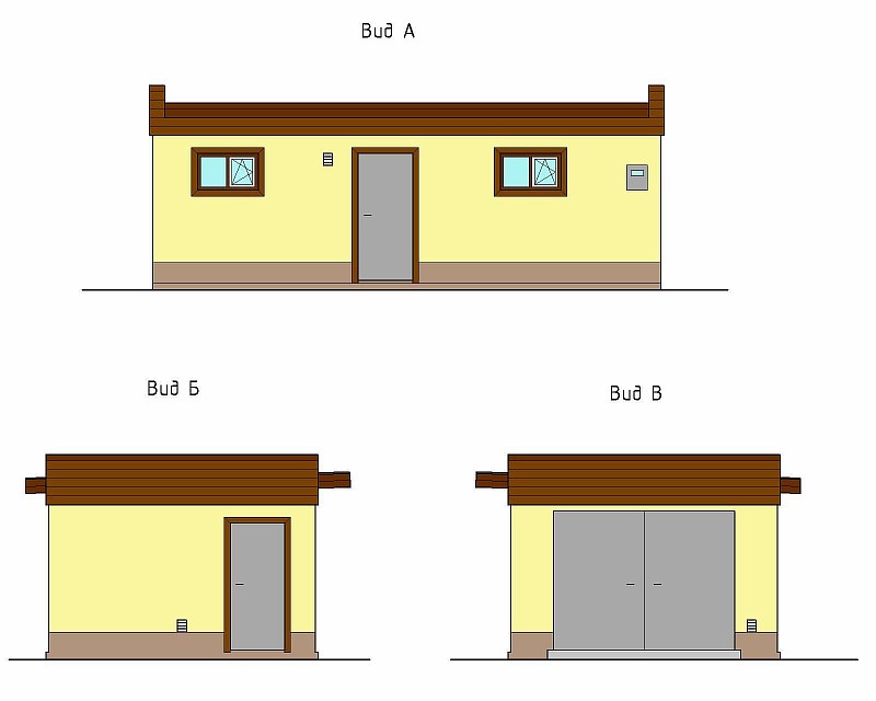 Фасады гаража "Дачный"