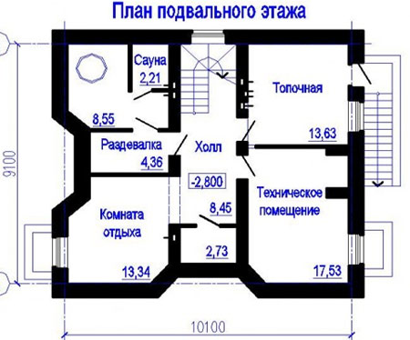 план подвального этажа