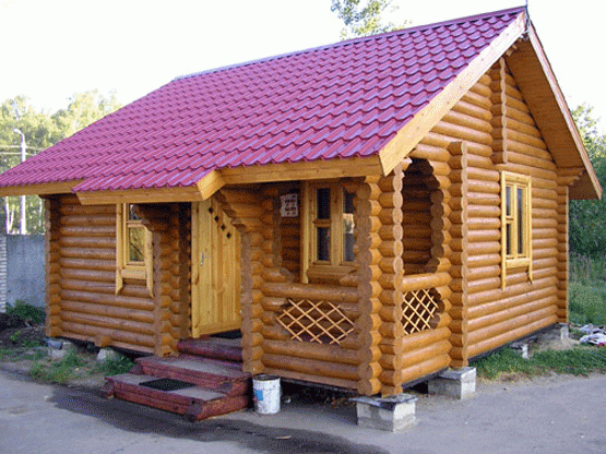 Обустройство: оцилиндрованные бревна