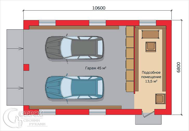 Гараж на 2 машины фото