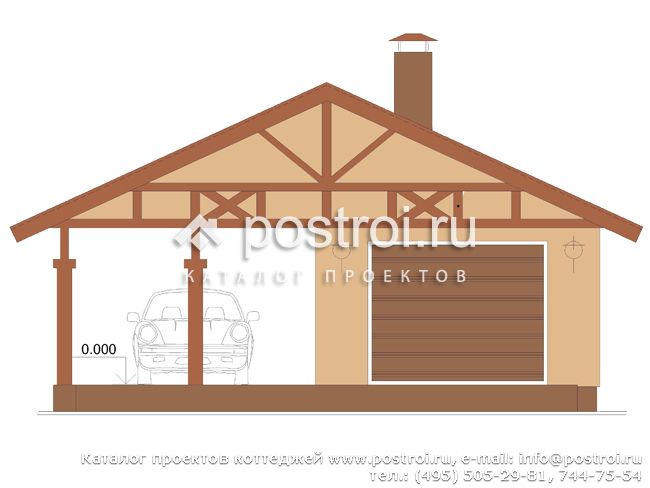 Проект гараж навес № E-054-1K