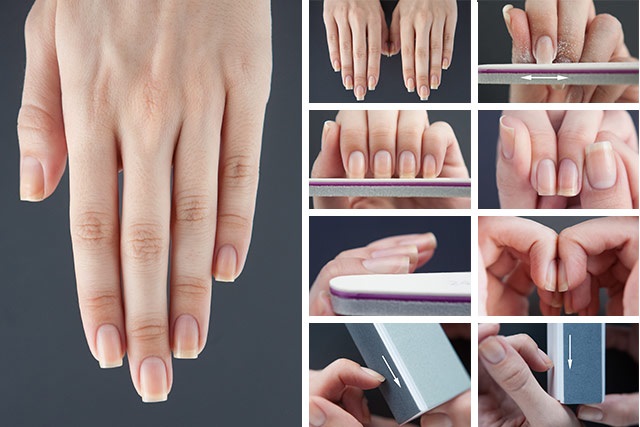  Схема придания формы ногтям