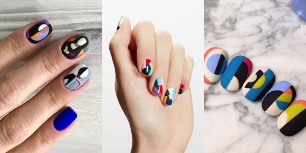Яркий дизайн ногтей: супрематизм