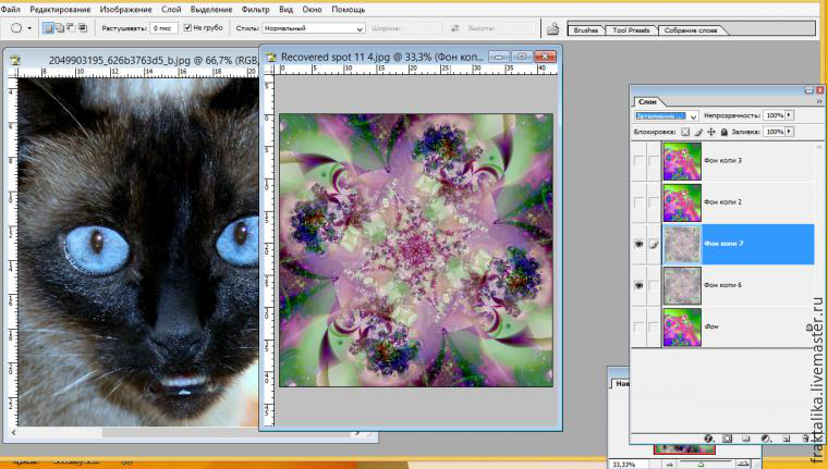 Рисуем реалистичную радужку глаза для сиамской кошки в технике фрактальной графики, фото № 7