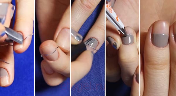 Как клеить полоски на ногти