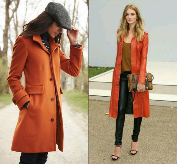 С чем носить оранжевое пальто