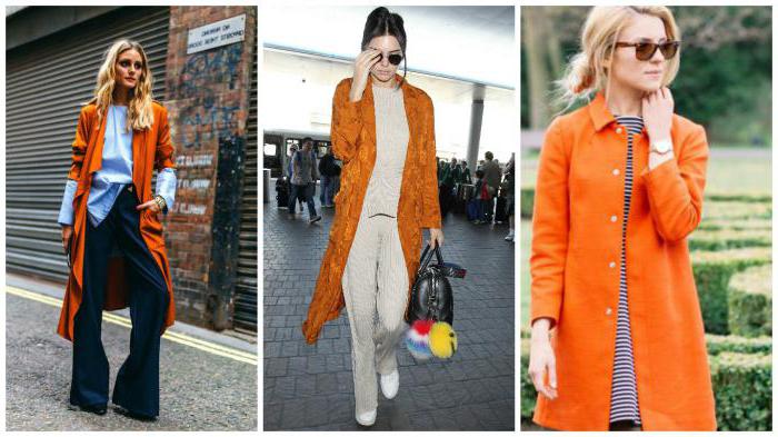 С чем носить оранжевое пальто фото