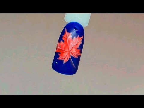 Дизайн ногтей гель-лаками: Кленовый лист