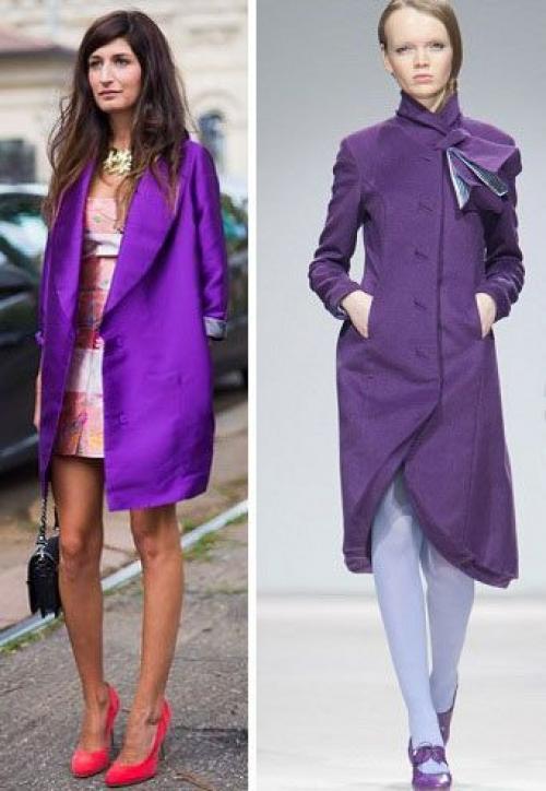 Какую шапку носить с фиолетовым пальто. Как и с чем носить фиолетовое пальто