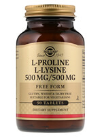 Solgar, L-Proline/L-Lysine, Free Form