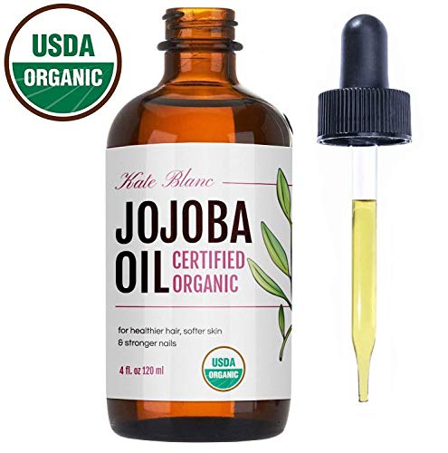 Jojoba Oil, USDA Certified Organic, 100% Pure, Cold Pressed, Unrefined. Revitalizes Hair & Gives Skin a Radiant Youthful Look. Effective Treatment for Face, Lips, Cuticles, Stretch Marks. (2 oz)