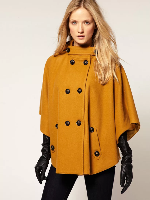 желтое пальто оверсайз с короткими рукавами 