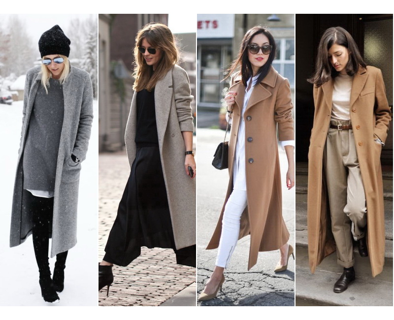 С чем носить длинное женское пальто?