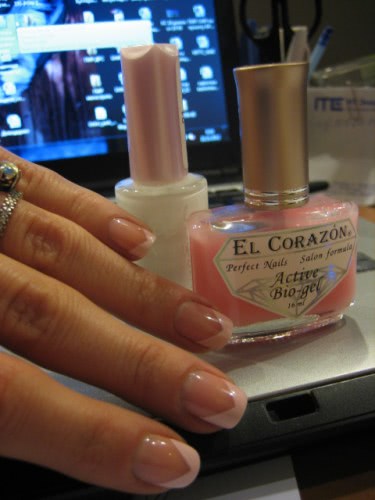 Эффект наращенных ногтей с El Corazon Active Biogel #423 и Bell French manicure #01