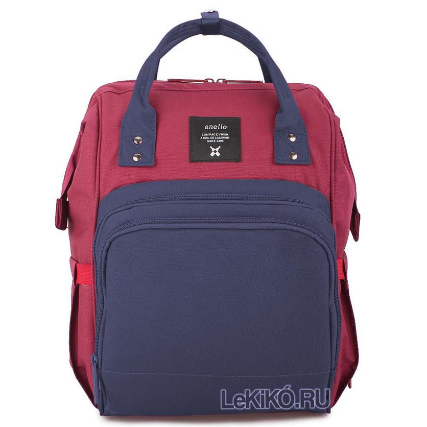 Сумка-рюкзак для школы Anello Синий с бордовым