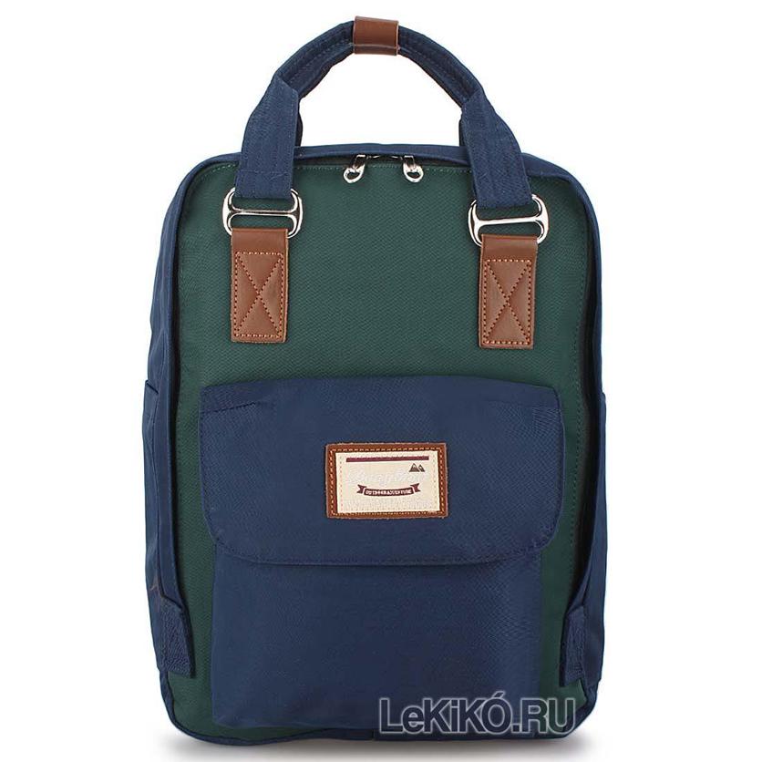 Сумка-рюказк для школы Элми синий с зеленым