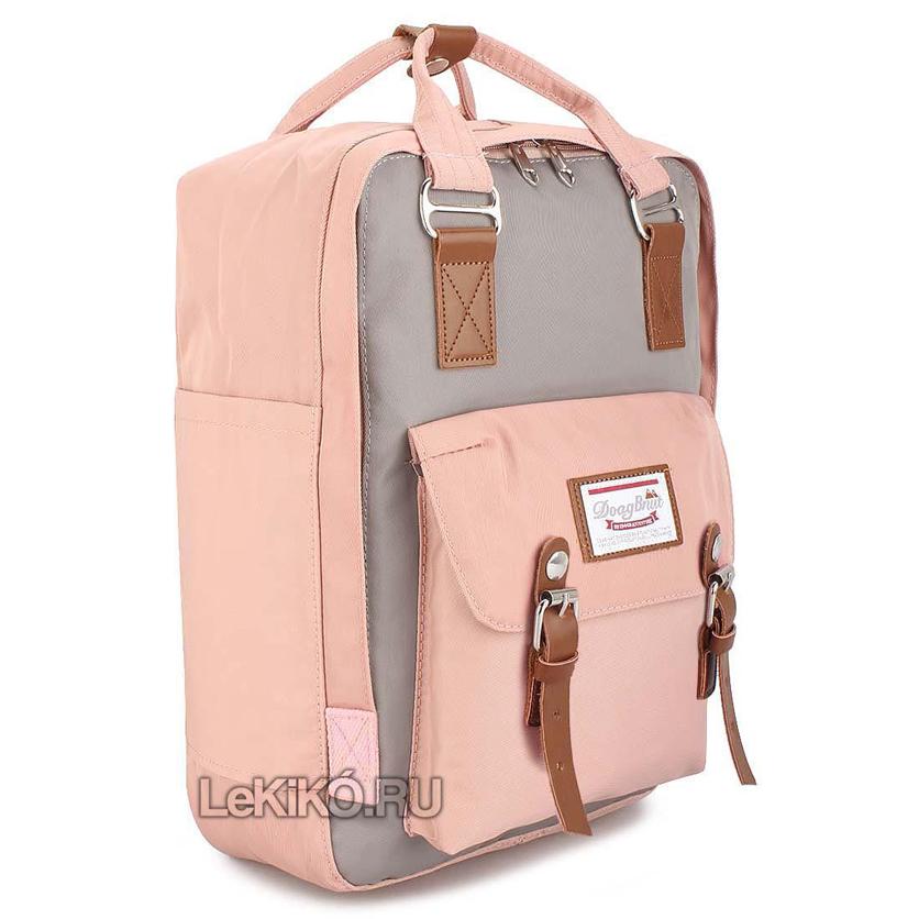 Сумка-рюказк для школы Mineral розовый с серым