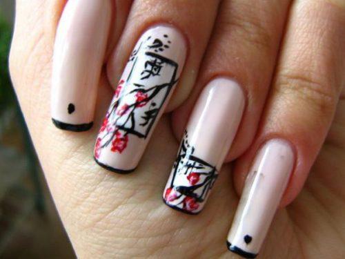 Иероглиф любовь на ногтях. Дизайн
