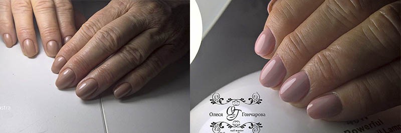 нюдовый дизайн ногтей для женщин в возрастном маникюре