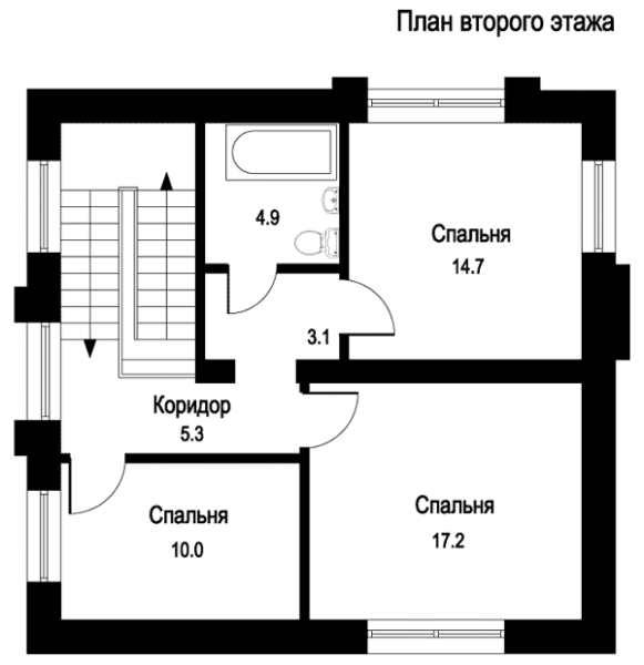 Лист из проекта дома – план второго этажа