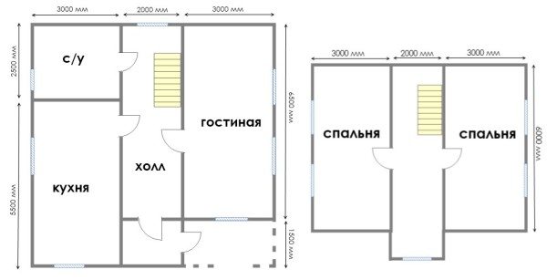 План дома 8х8 с мансардой