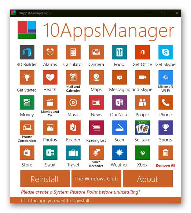 окно 10AppsManager