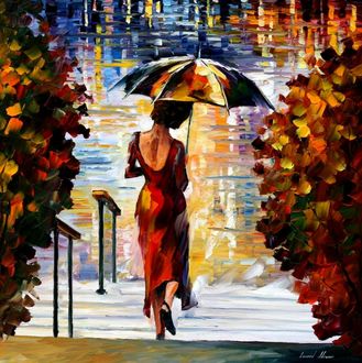 Красивые фото девушек осенью со спины с зонтом (4)