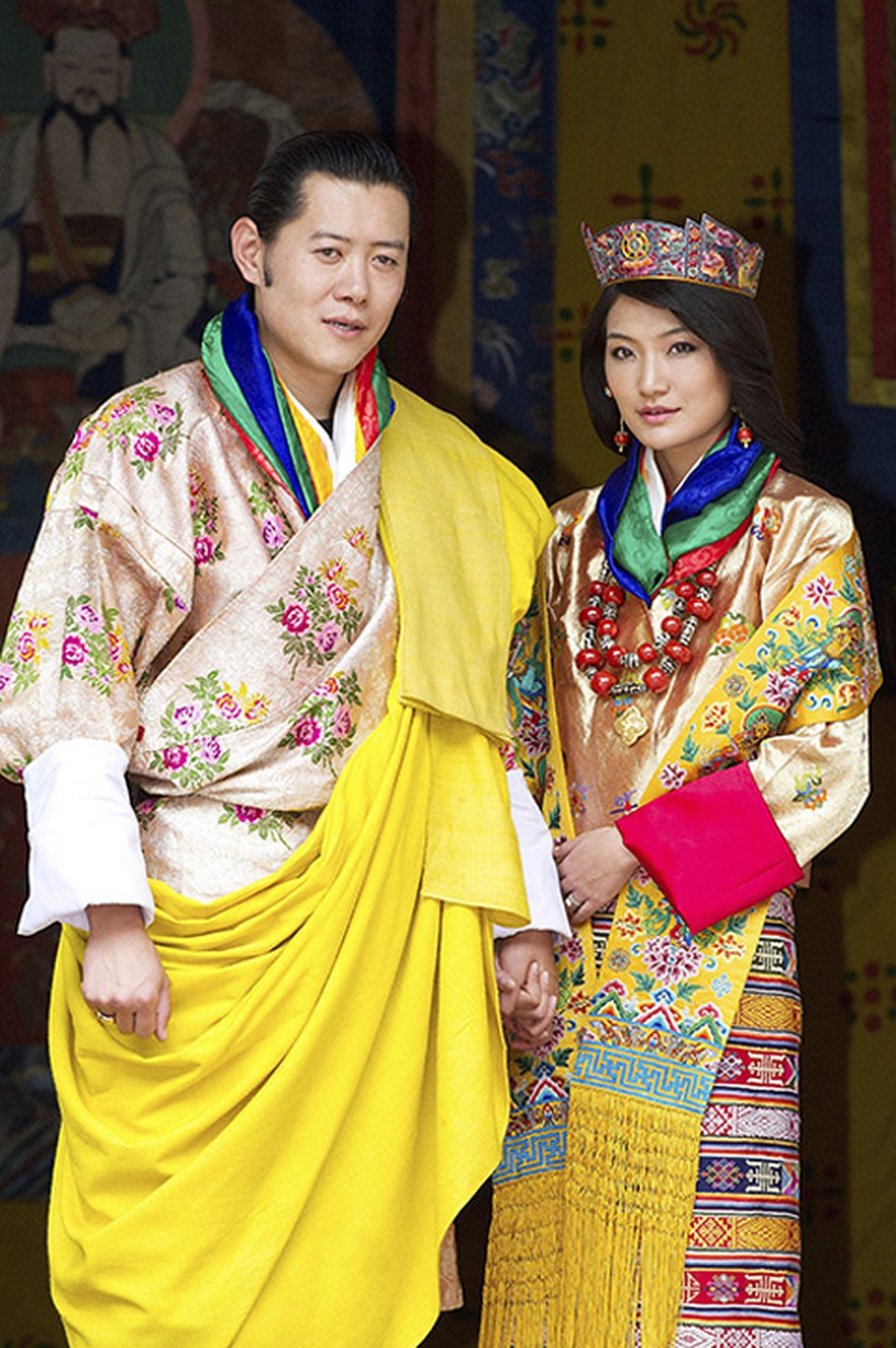 Король Бутана Джигме Кхесар и Джецун Пема. Фото: REX 