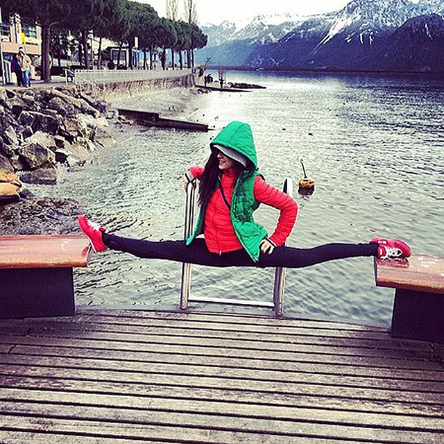 Чемпионка тренируется даже в отпуске в Швейцарии. Фото: Инстаграм. 