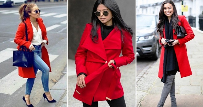 С чем носить красное пальто – 36 фото стильных луков в красном пальто