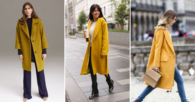 Пальто горчичного цвета – с чем носить, чтобы быть в тренде?
