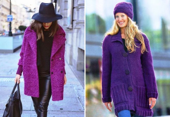 шапка к фиолетовому пальто