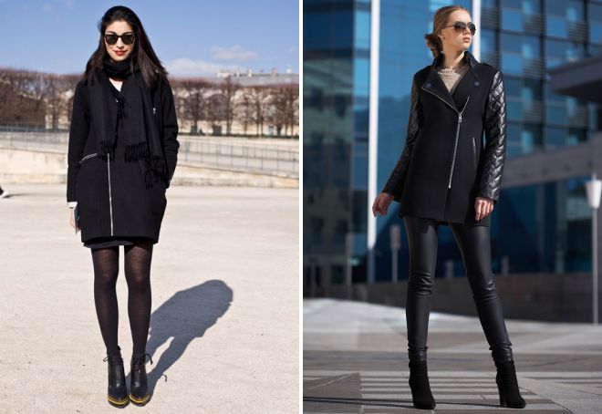 черное пальто для девушек