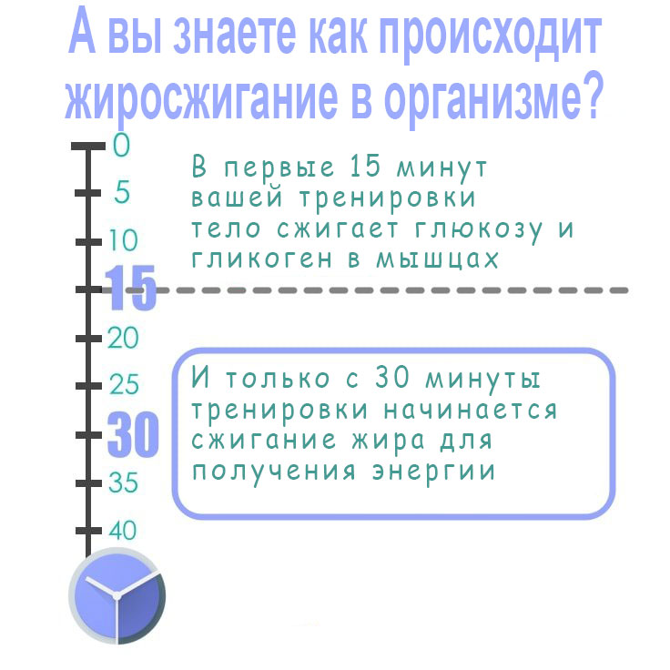 Когда начинается жиросжигание в организме при тренировках